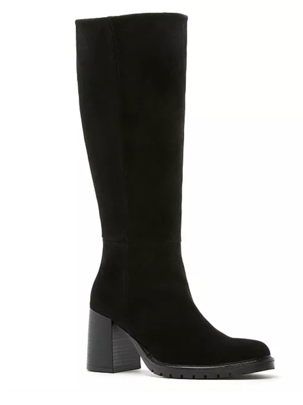 La Canadienne Women's Lanna City Dry Stacked Heel Boots - Black Suede - NWT